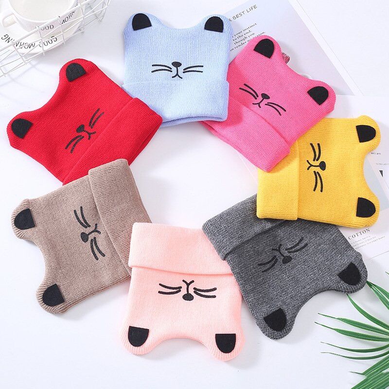Mũ len mặt mèo cho bé từ 6m - 2 tuổi