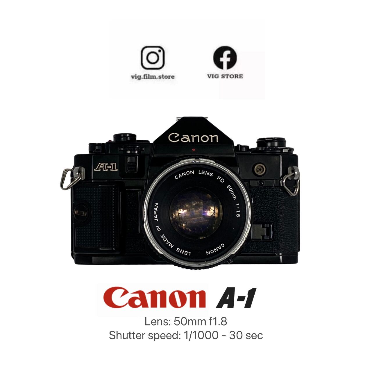Máy chụp ảnh film Canon A1 / 50mm f1.8
