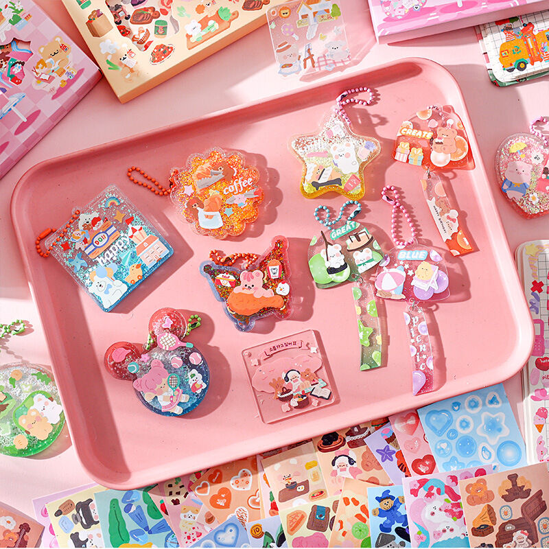 Hộp 100 tấm sticker hình dán 6x6cm