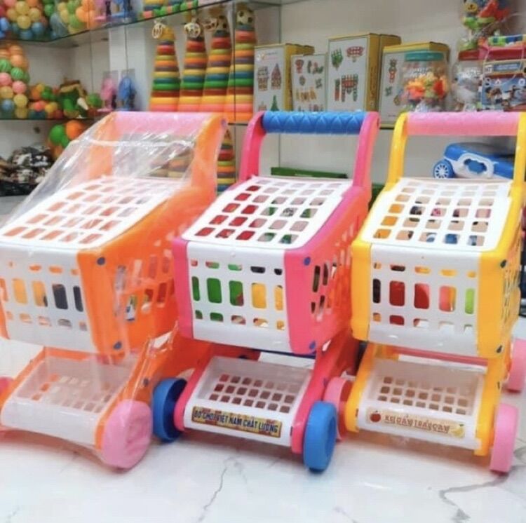 (Sỉ thung 125k)Xe siêu thị có túi trái cây lớn