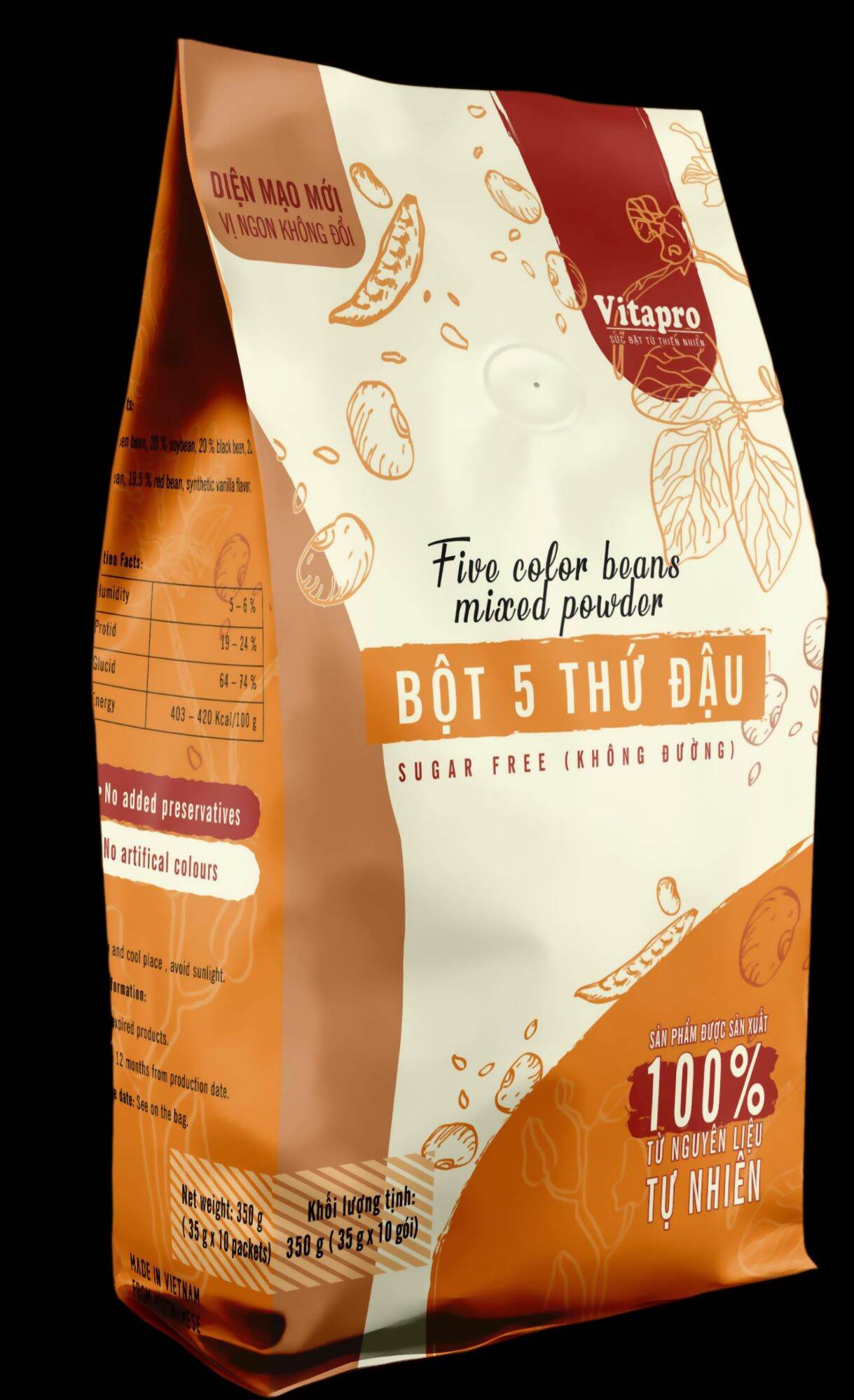 Date Mới Ko Đường Bột 5 Thứ Đậu Vitapro 350G