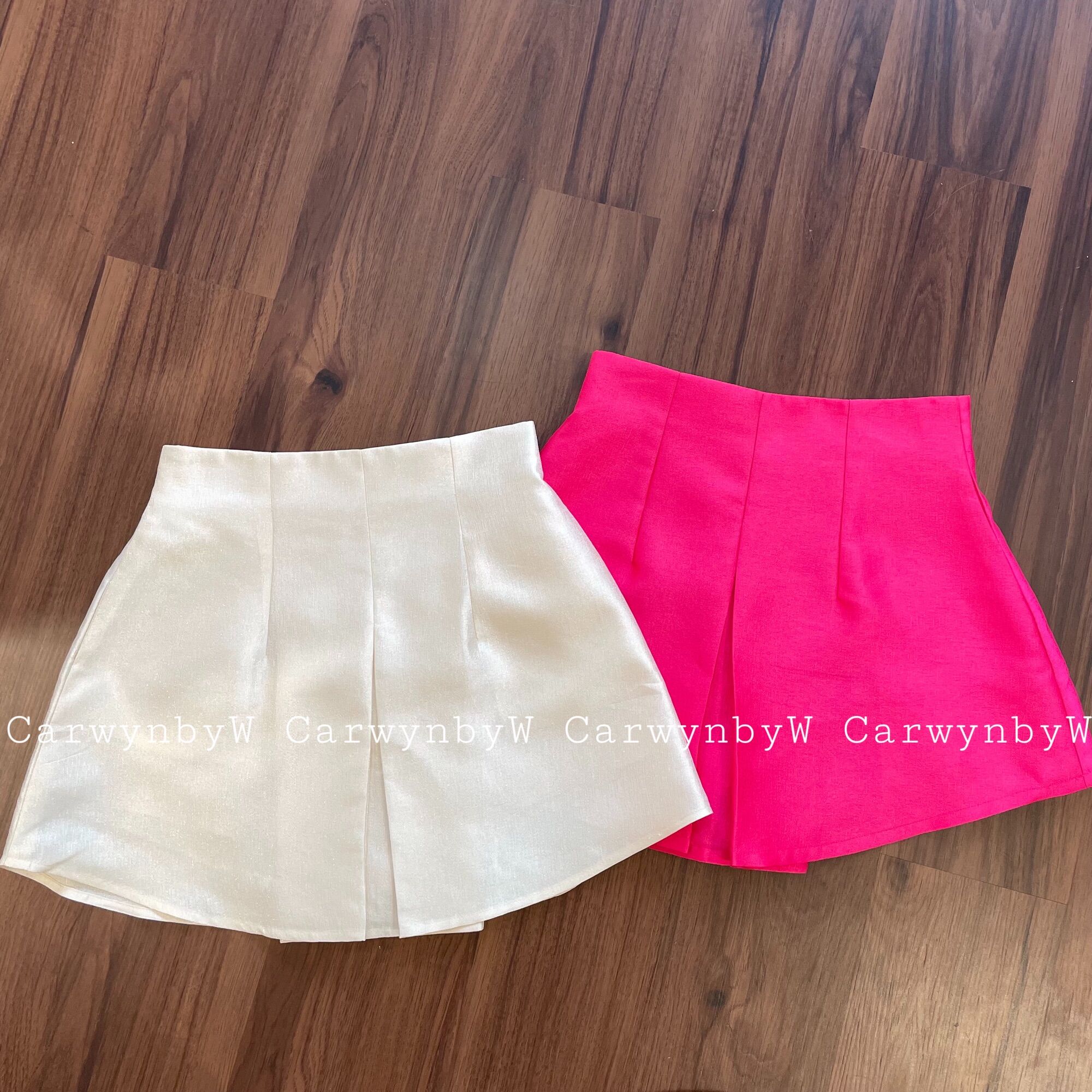 CarwynbyW - Chân Váy Tafta Chữ A Xếp Ly (Có Túi/Lót)