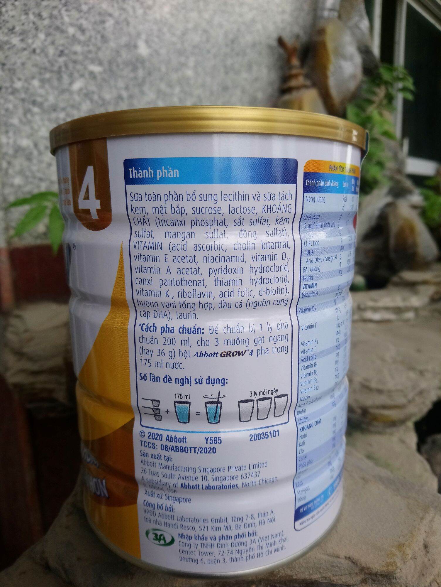 sữa abbott GROW 900G 1 2 3 4 3+ 6+