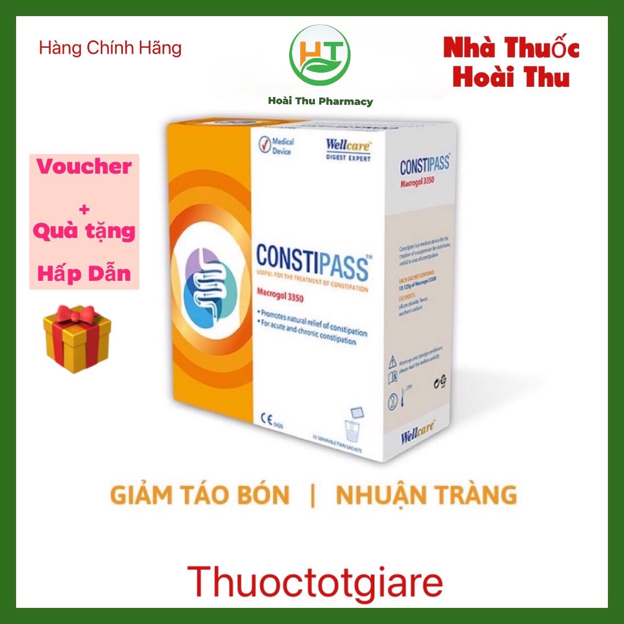 Constipass Macrogol 3350 Bột Nhuận Tràng ,Nhuận tràng , hết táo bón