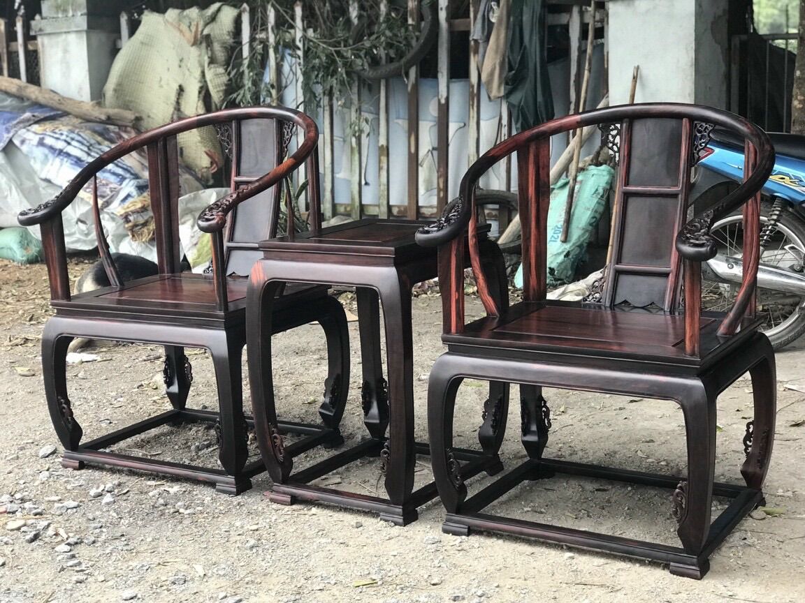 ghế minh đế gỗ trắc 3 món
