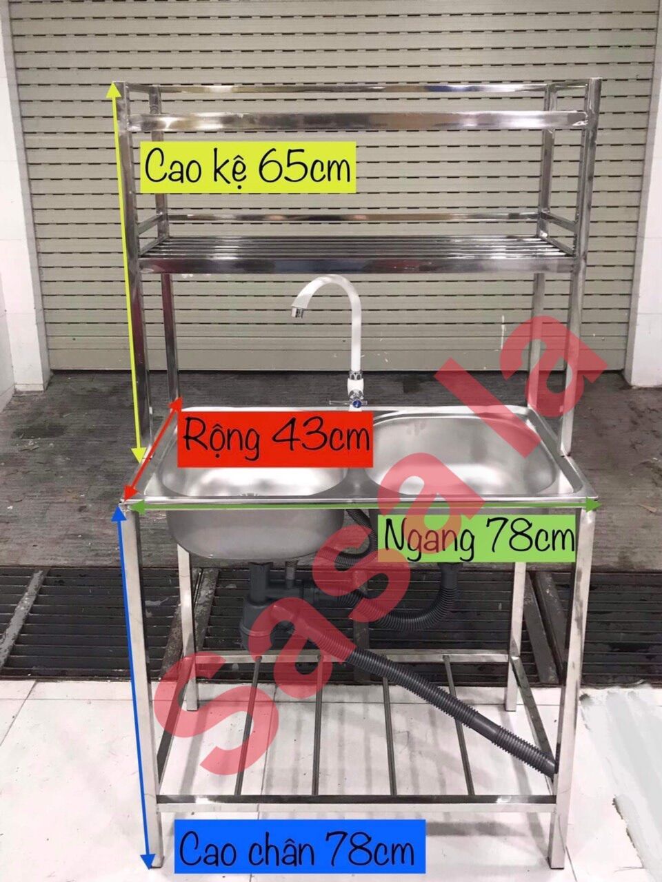 Bồn rửa chén 2 hộc 2 tầng ms7843-2t