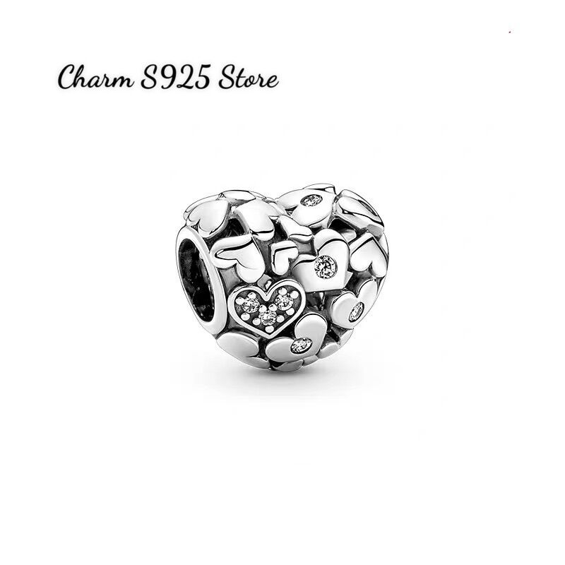 Charm pan ale tim nổi bạc s925 cao cấp