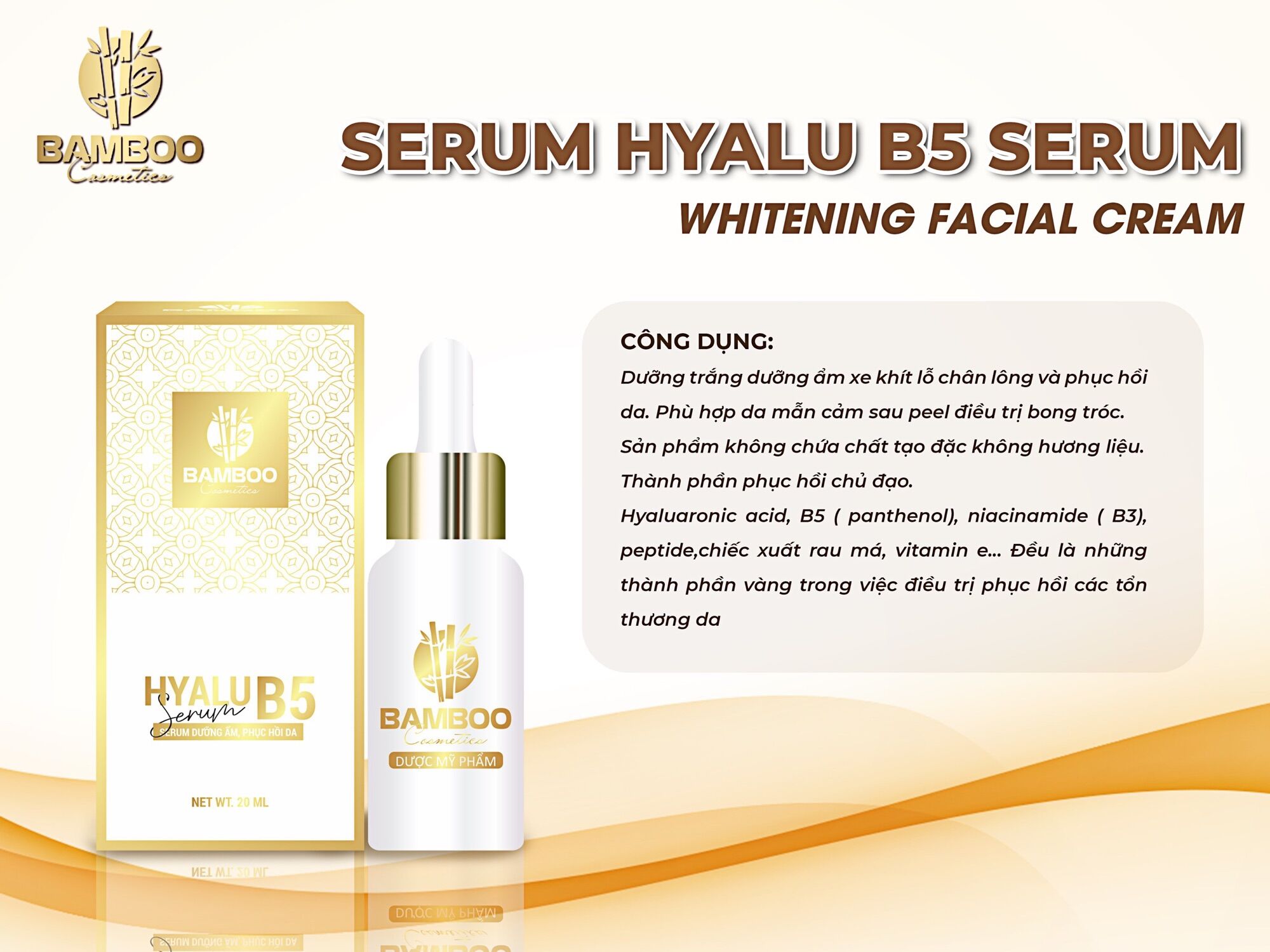 [𝐂𝐡𝐢́𝐧𝐡 𝐇𝐚̃𝐧𝐠] Combo SERUM BAMBOO + KEM FACE BAMBOO (Có Kèm Quà)