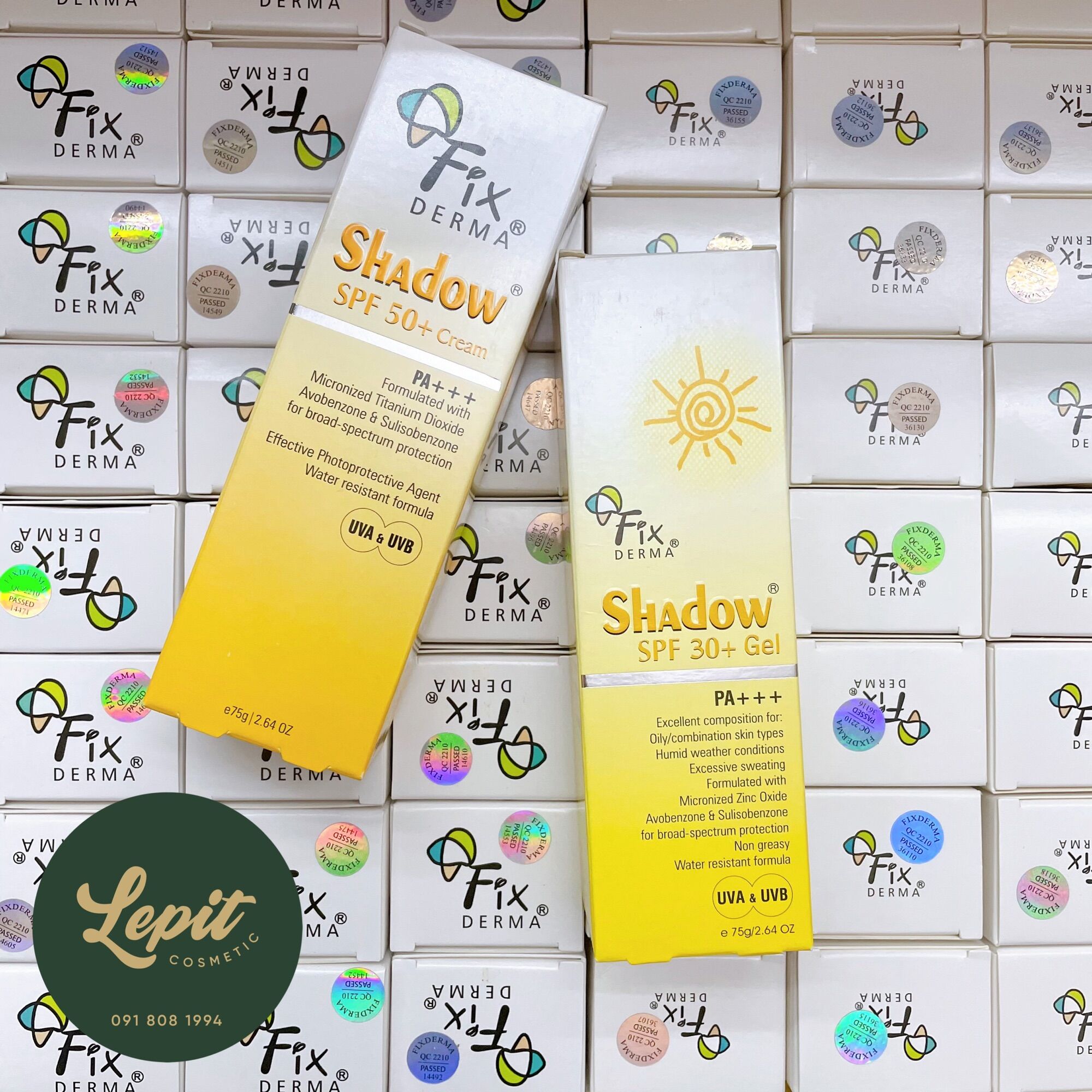 Kem chống nắng fixderma shadow spf 50+ , spf 30+ pa+++ 75g