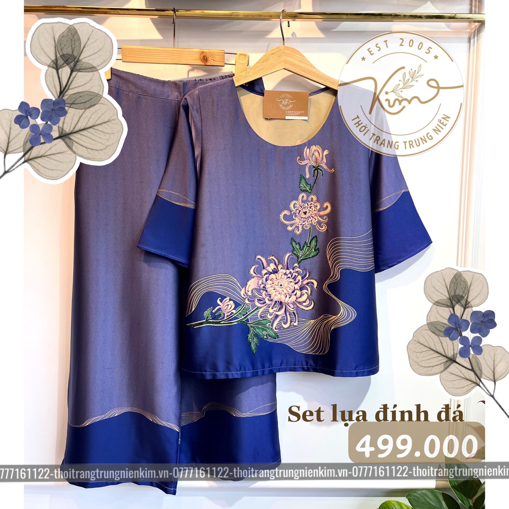 Set lụa đính đá sang trọng