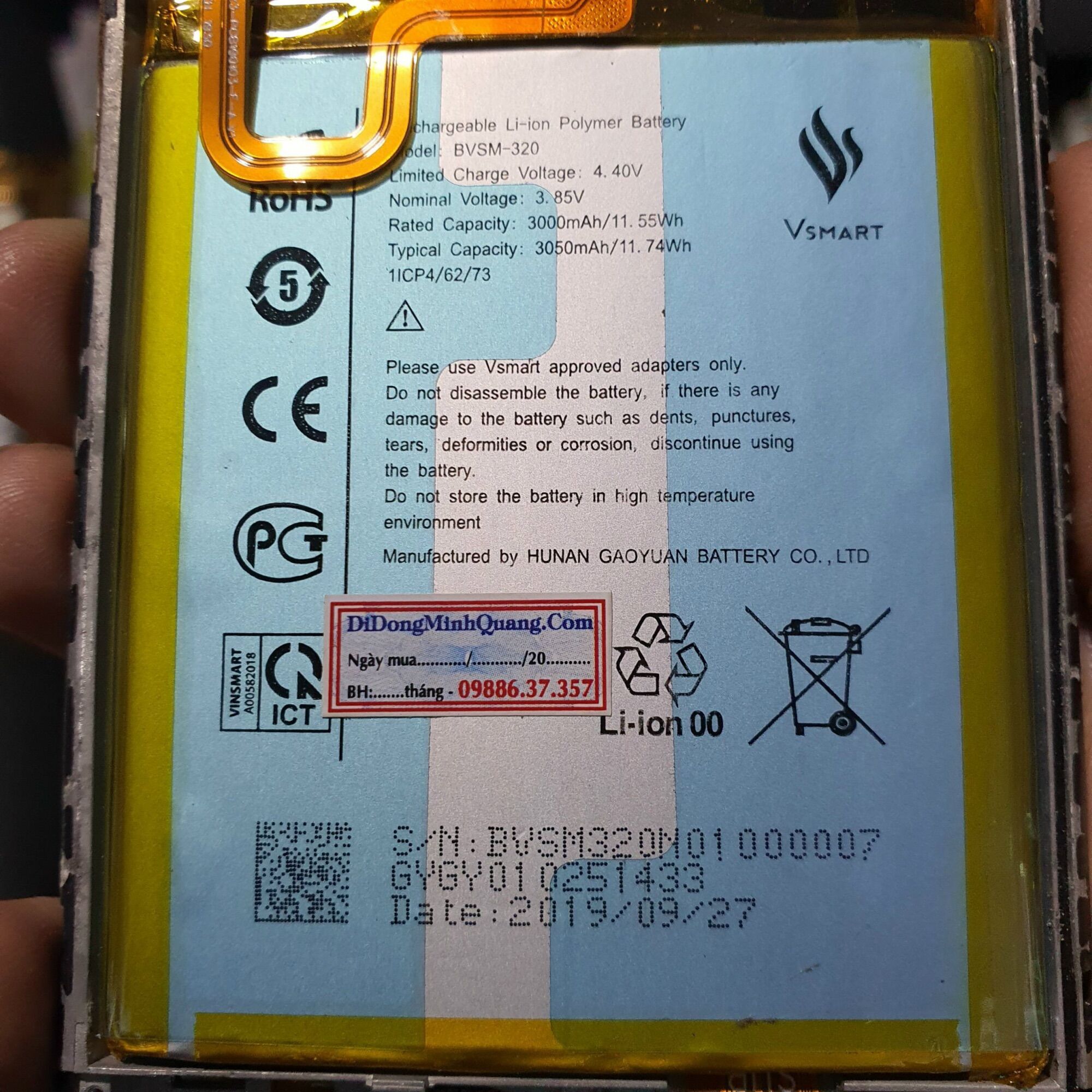 Pin vsmart star/ bvsm320 zin máy