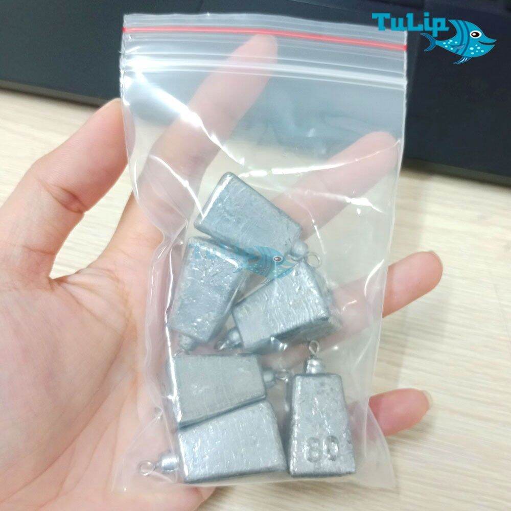 Chì câu cá hình vuông có móc từ 35g - 250gram