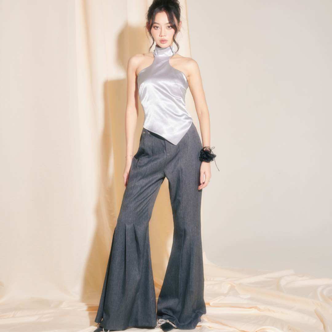 Quần dài ống loe xếp li INTO.EIGHT thiết kế (Kate Pants)