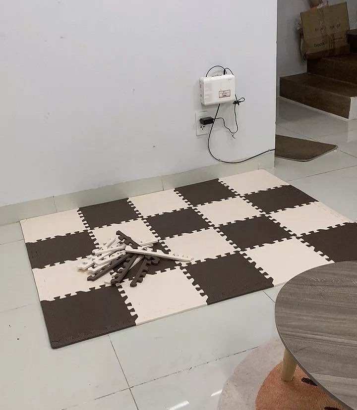 set 20 và 30 tấm Thảm xốp 30×30cm dày 1cm( nâu đỏ và kem)