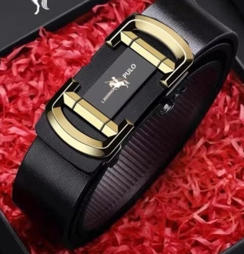 Thắt lưng công sở có khóa tự động dành cho nam mới Phiên bản Hàn Quốc Thắt lưng da PU nam thời trang, dài 120cm (C03)