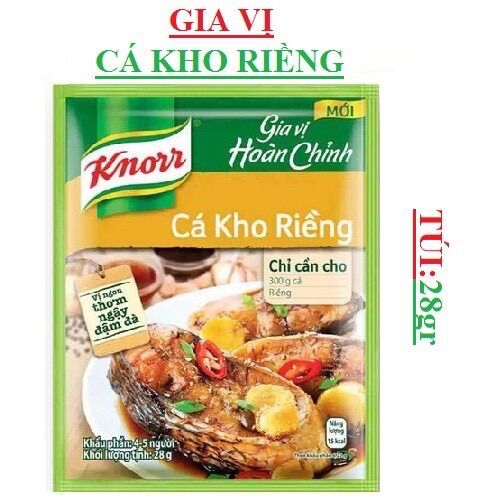 Gia vị hoàn chính cá kho riềng knorr 28g