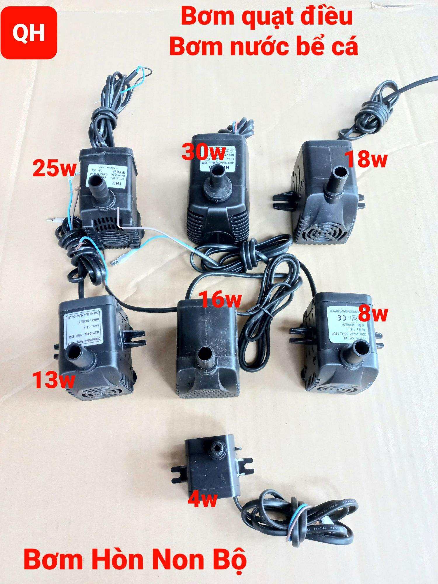 Máy bơm nước chìm mini 4W ,8W ,13W ,16W ,18W ,25W ,30W điện 220V, Bơm quạt hơi nước, Bể cá thủy sinh, Hòn non bộ
