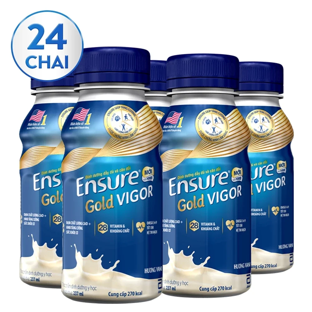 HSD 01/2025_Thùng 24 chai sữa nước Ensure Gold Vigor/Original