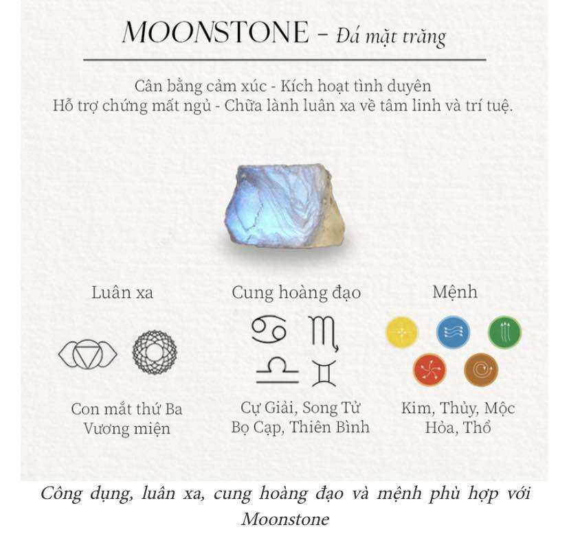 Bán lẻ viên đá mặt trăng Moonstone làm vòng handmade