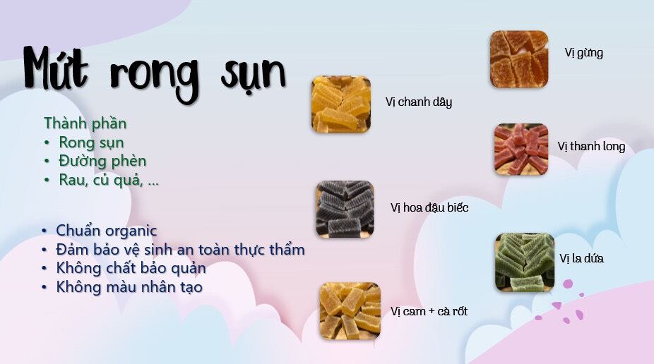 Mứt rong sụn. 500g/ 1 gói mix vị ít ngọt