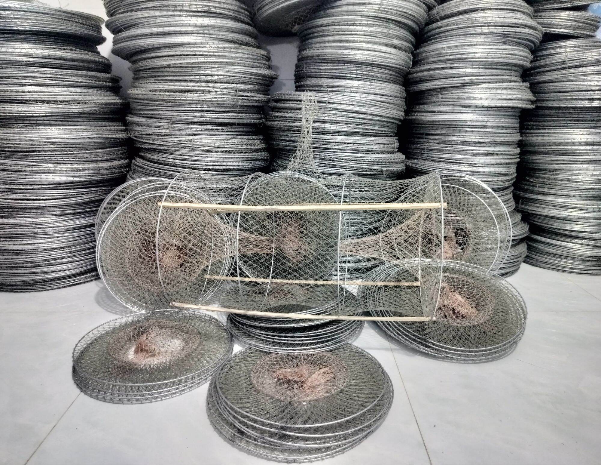 lờ cá lóc cải tiến vành sắt 32*53 4 vành hôm chỉ