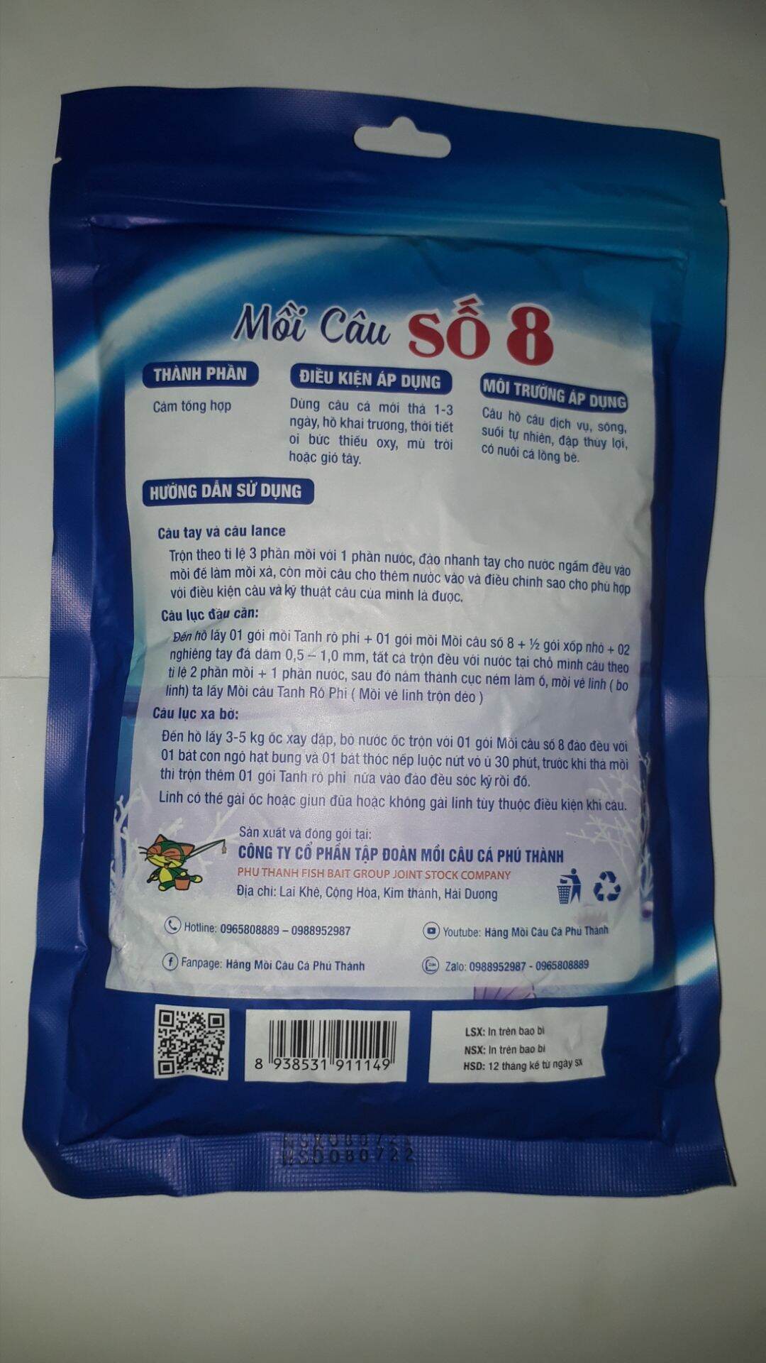 Com bo mồi câu cá số 7,số 8,số 9 (gồm 3 gói) hãng Mồi Câu Cá Phú Thành