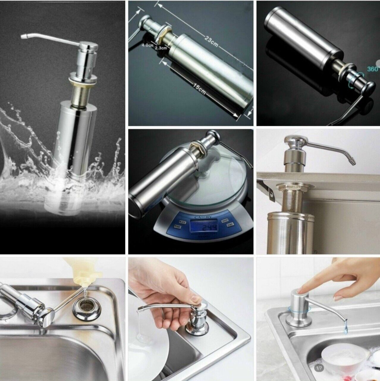 Bình Đựng Xà Bông nhấn gắn chậu rửa chén