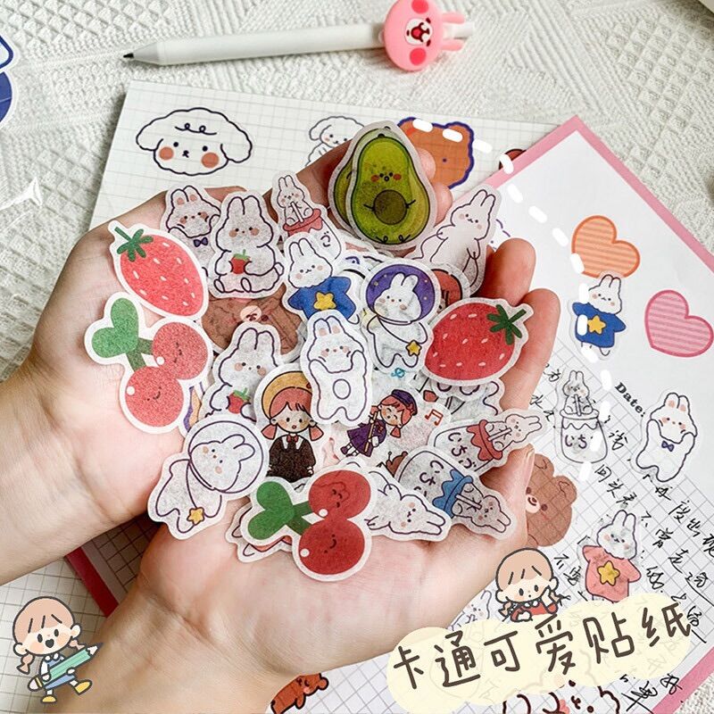 Set 40 miếng Sticker hình dán hoạt hình cắt rời