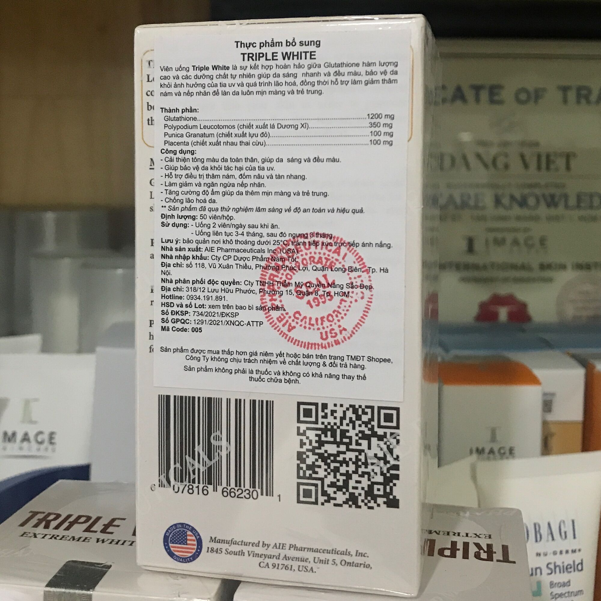 Viên Uống Triple White Dưỡng Trắng Da ( Mẫu Mới)