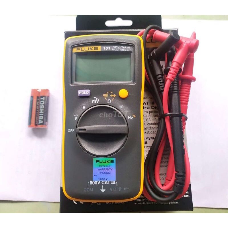 Fluke 101 đồng hồ vạn năng loại bỏ túi, đo điện áp, điện trở, tụ điện, tần số hàng chính hãng bảo hành 12 tháng
