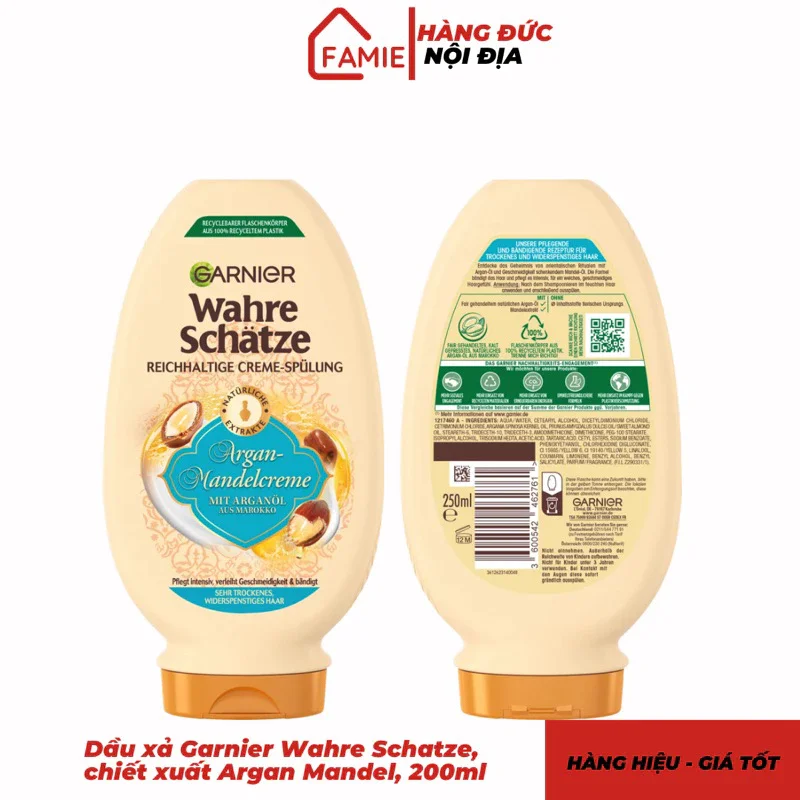 Dầu xả Garnier Wahre Schatze, 200ml - Hàng Đức