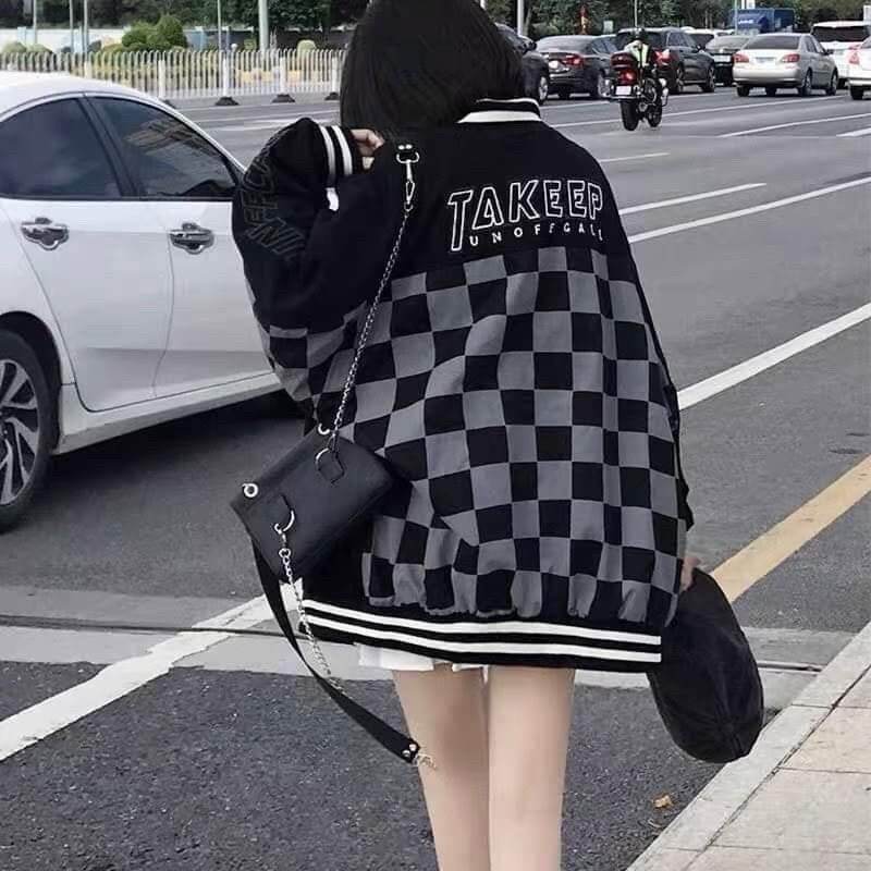 ÁO BOMBER BÀN CỜ CHẤT LIỆU KAKI
