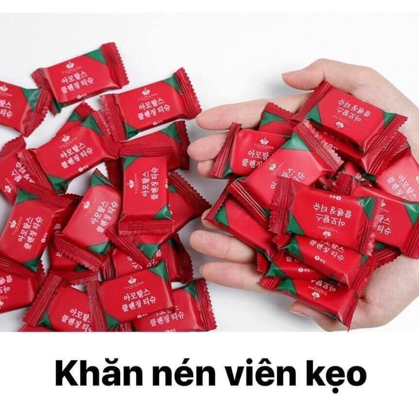 Set 100 khăn nén hình viên kẹo Hàn Quốc đa năng , tiện dụng