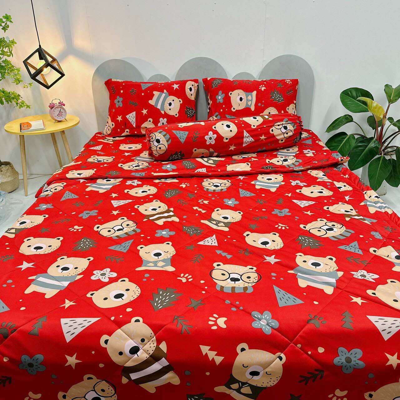 Bộ 5 món chăn drap áo gối THUN LẠNH HÀN QUỐC