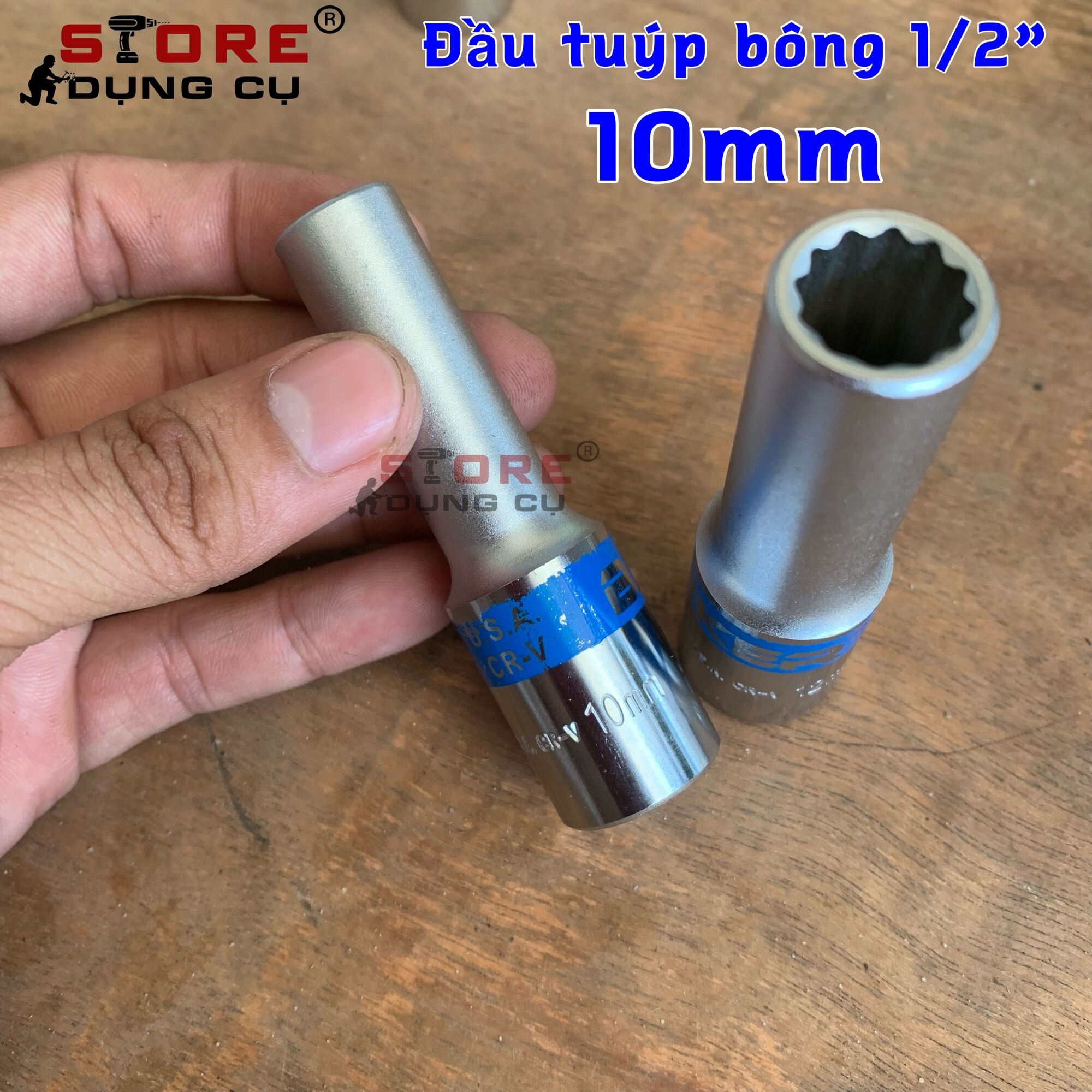 8-24mm đầu khẩu 1/2 bông dài 78mm cao cấp barker, đầu tuýp dài 12 cạnh thép cr-v | đầu tuýp bông dài 1/2"