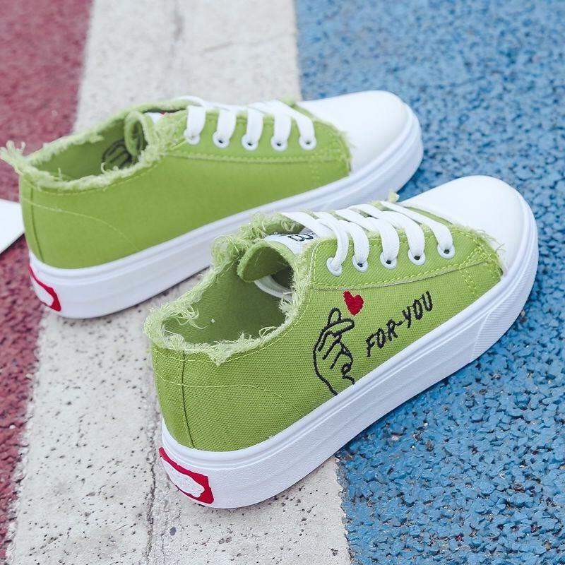 2020 New Style Summer ban tuo xie Women's Closed-toe No Heel Versatile Students Flat Loafers Korean-style Canvas Shoes Women's