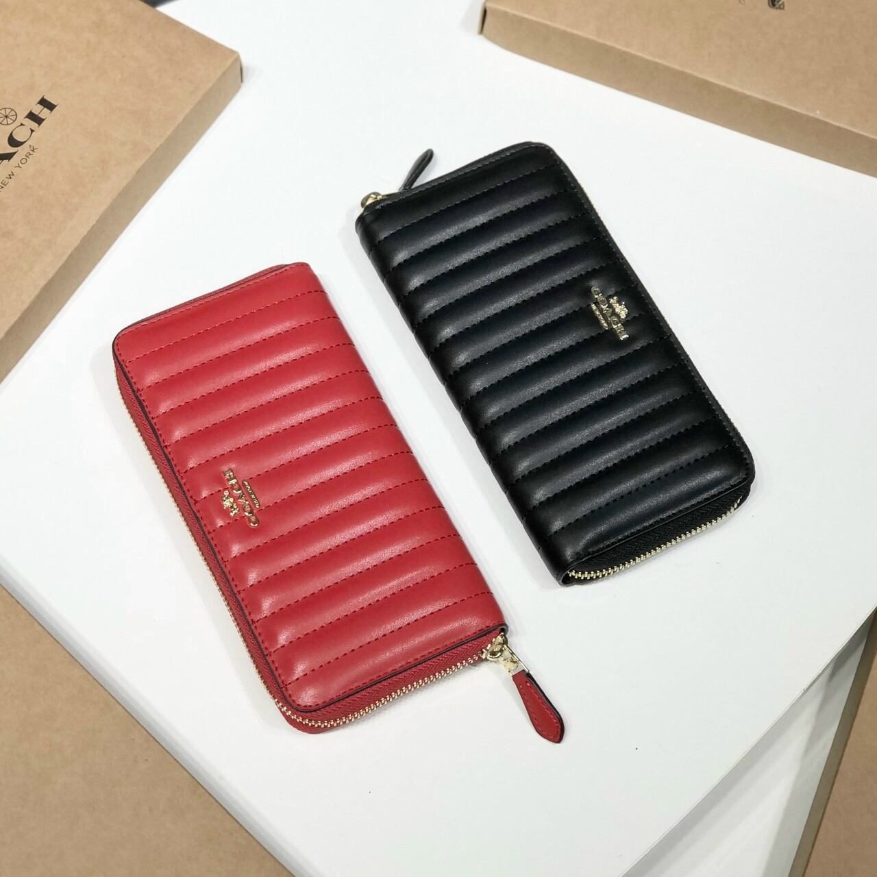 Ví C0*ACH ACCORDION ZIP WALLET da thật chuẩn xịn