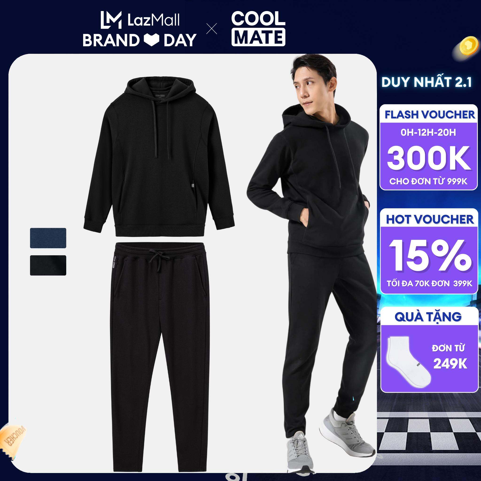 CHỈ 2.1 TẶNG TẤT CỔ TRUNGSet đồ thu đông Áo Hoodie và Quần nỉ Essentials giữ nhiệt tốt chống nhăn hạn chế xù lông Thương hiệu Coolmate