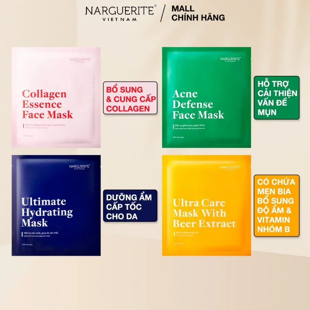 Mặt nạ sinh học Bio Narguerite dưỡng trắng dưỡng ẩm chống lão hóa da