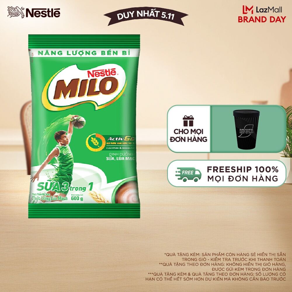 [FREESHIP TOÀN QUỐC] Thức uống lúa mạch Milo 3 trong 1 (bịch 600g)