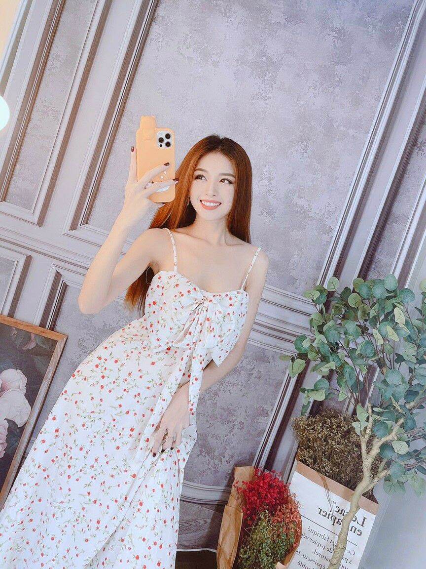 [HCM]đầm hoa nh&iacute chất vải lụa