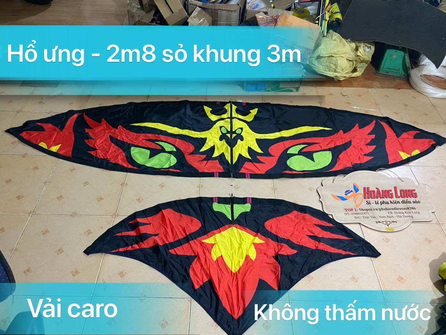 Áo diều lắp ghép Mẫu Hổ Ưng sỏ khung 2m5- 3m