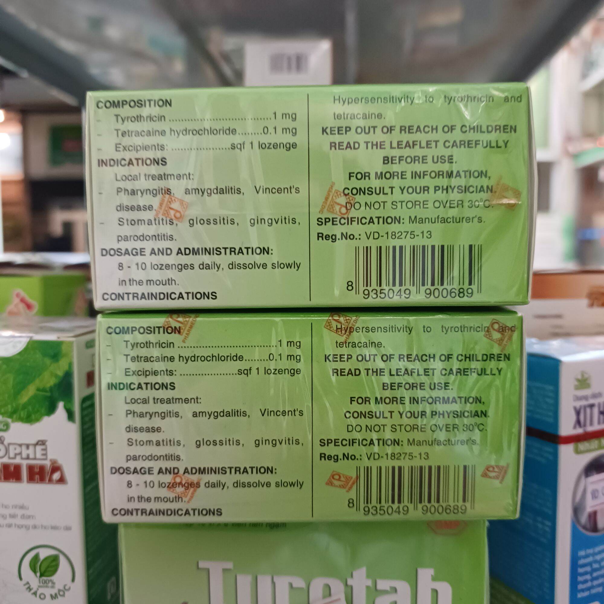 kẹo ngậm tyrotab hộp 80 viên
