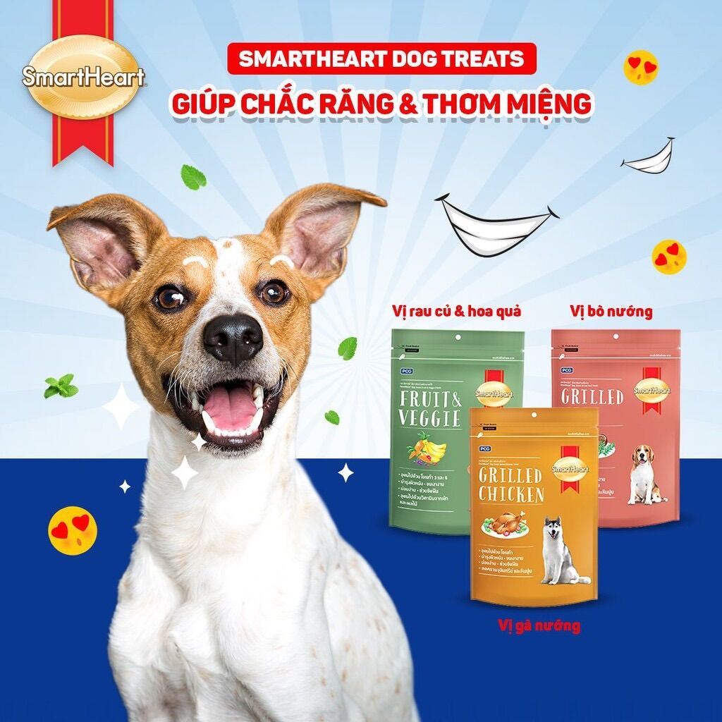 Bánh thưởng,Snack cho Chó Smartheart 100g