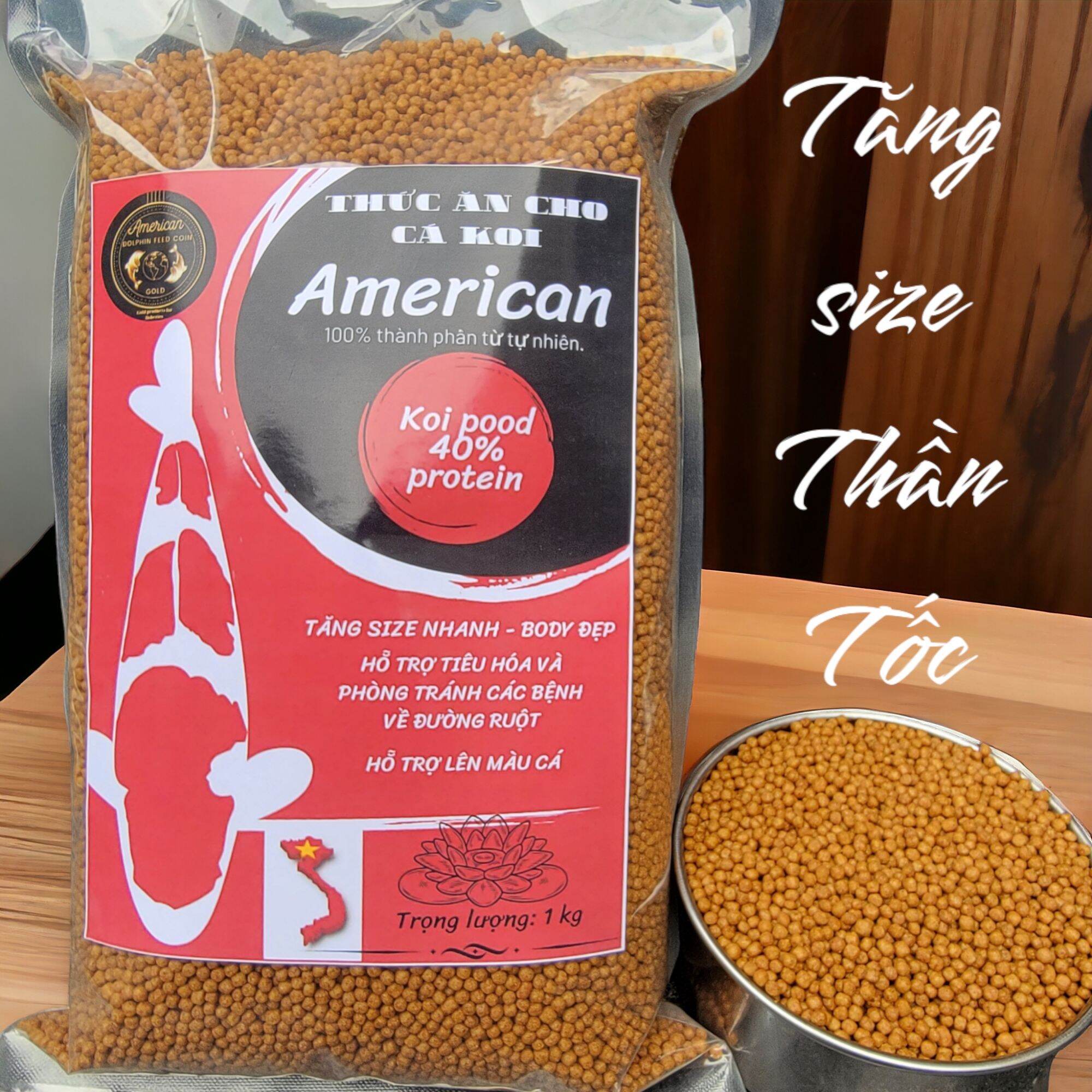 Cám cá koi 40% đạm, thúc size nhanh, body chuẩn