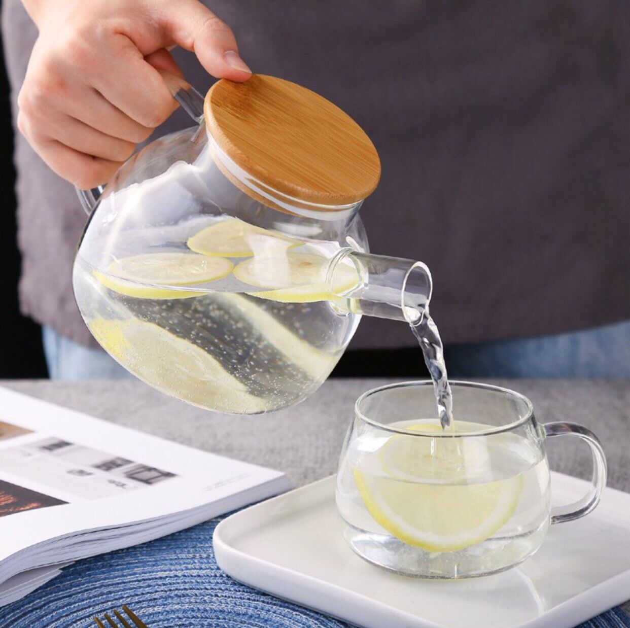 Ấm nắp tre 1000ml