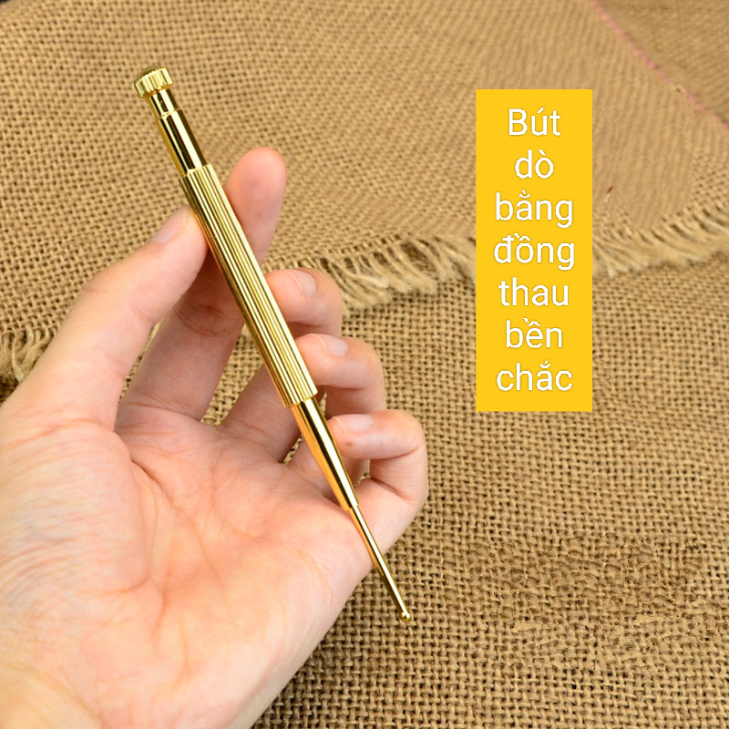 Bút dò huyệt châm cứu massage tai bằng đồng thau tặng 60 miếng dán nhĩ châm vương bất lưu hành