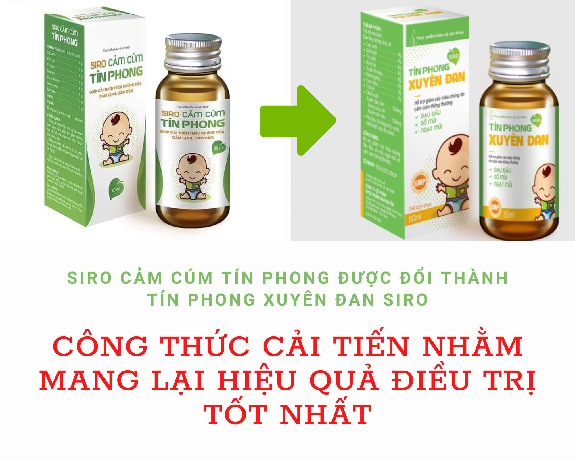 Siro cảm cúm tín phong xuyên đan cho trẻ chai 60ml
