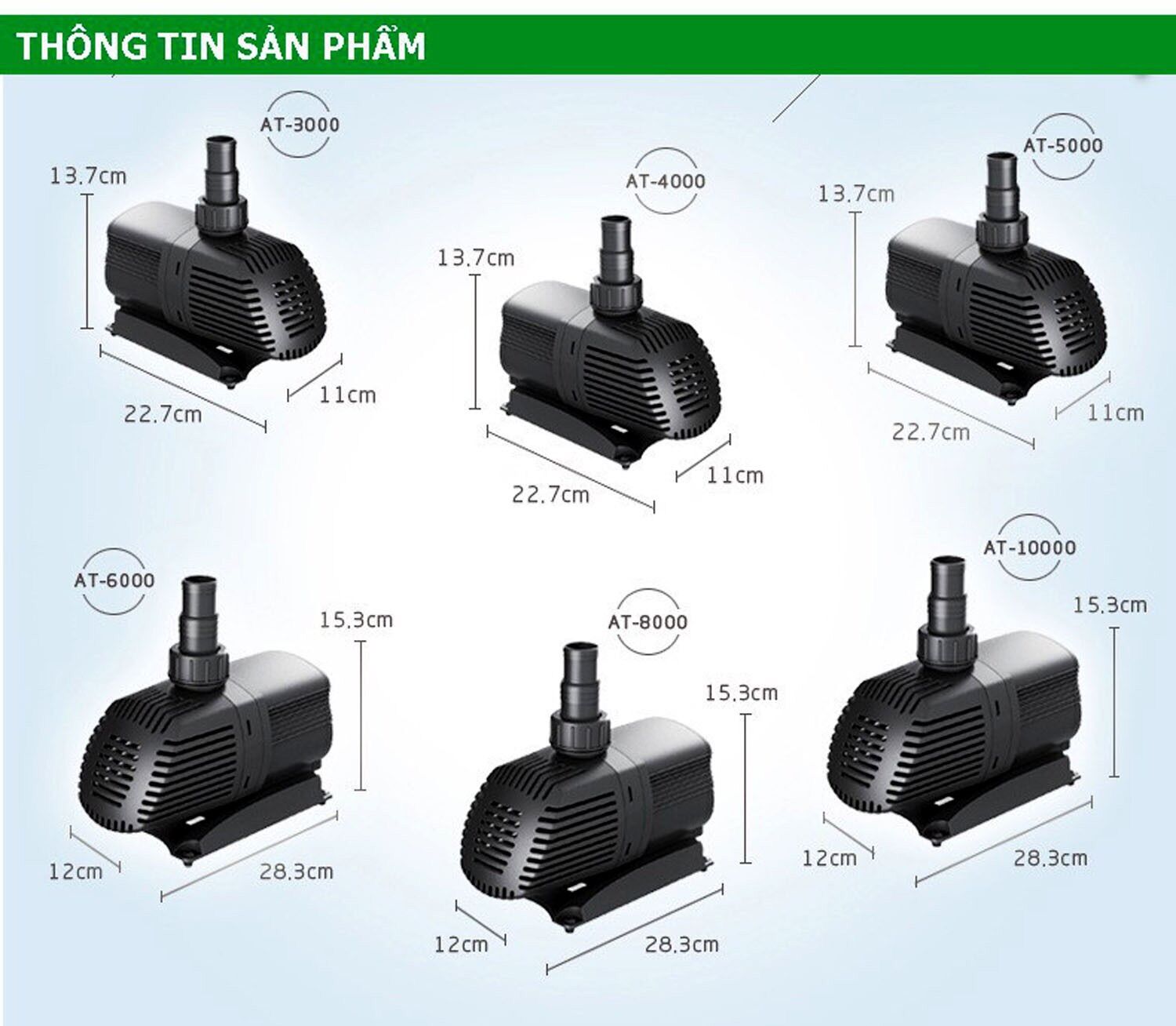 Máy bơm bể cá 10000l/h Atman AT 10000