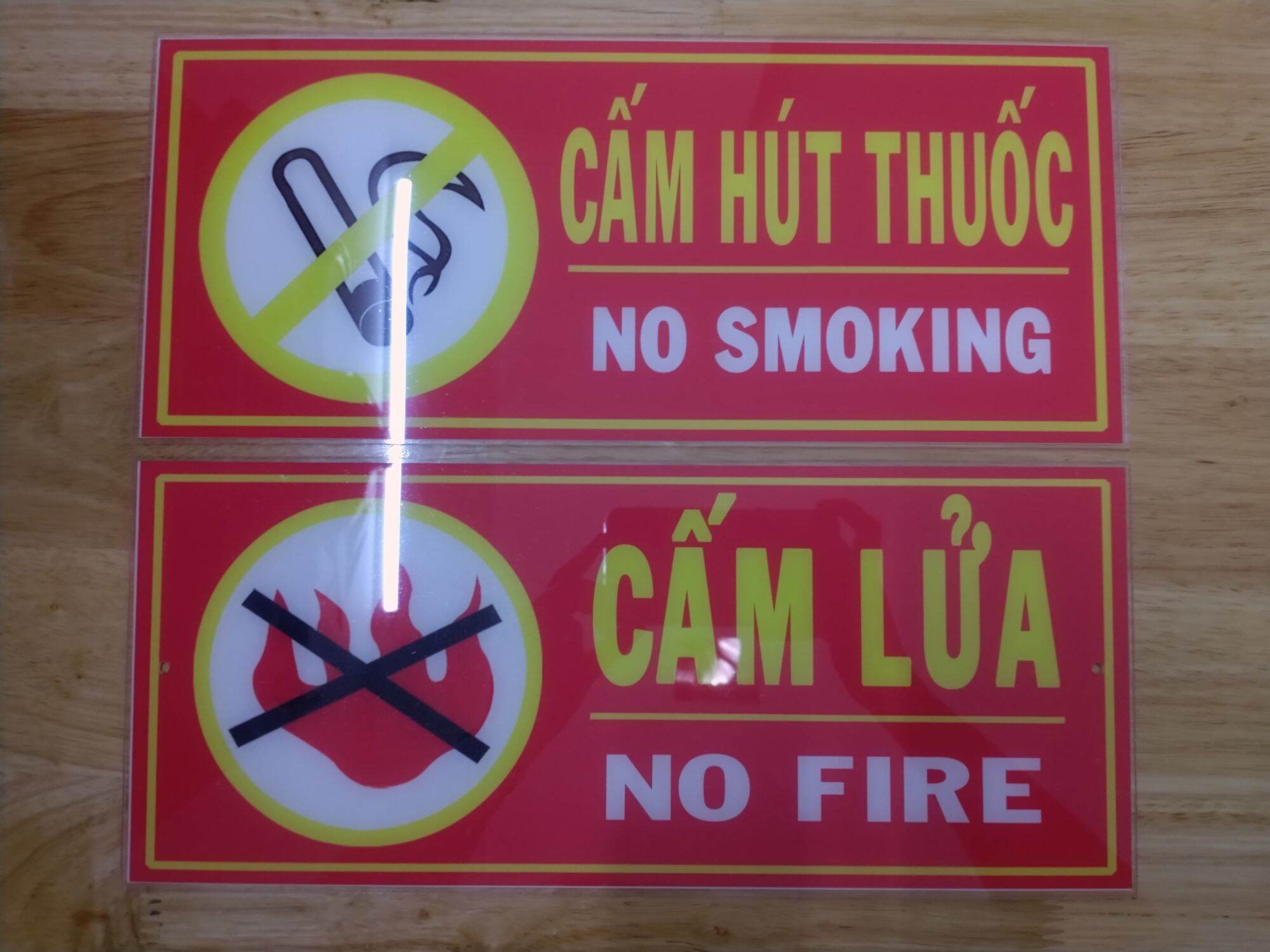 Bảng Cấm Lửa, Cấm Hút Thuốc (Mica/Thiếc Không Gỉ)